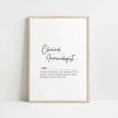 Minimalist black and white typographic print featuring 'Clinical Immunologist' in elegant script with an inspirational definition beneath, creating a professional and calming atmosphere for medical spaces.