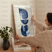 Modern Abstract Blue Art Print, Minimalist Wall Decor, Large Canvas Poster, Home Office Artwork