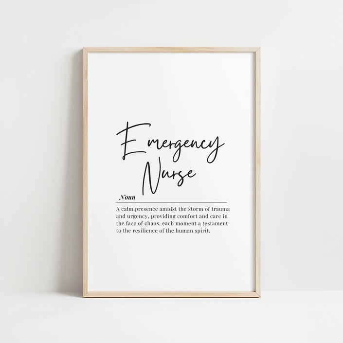 Emergency Nurse Art Printable, Inspirational Nurse Quote, Healthcare Worker Wall Decor, Digital Download, Nursing Office Art Emergency Nurse
