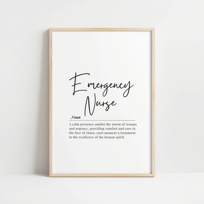 Emergency Nurse Art Printable, Inspirational Nurse Quote, Healthcare Worker Wall Decor, Digital Download, Nursing Office Art Emergency Nurse