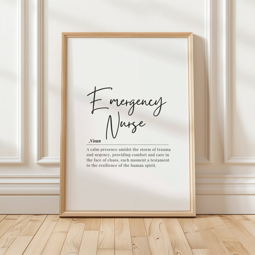 Emergency Nurse Art Printable, Inspirational Nurse Quote, Healthcare Worker Wall Decor, Digital Download, Nursing Office Art Emergency Nurse