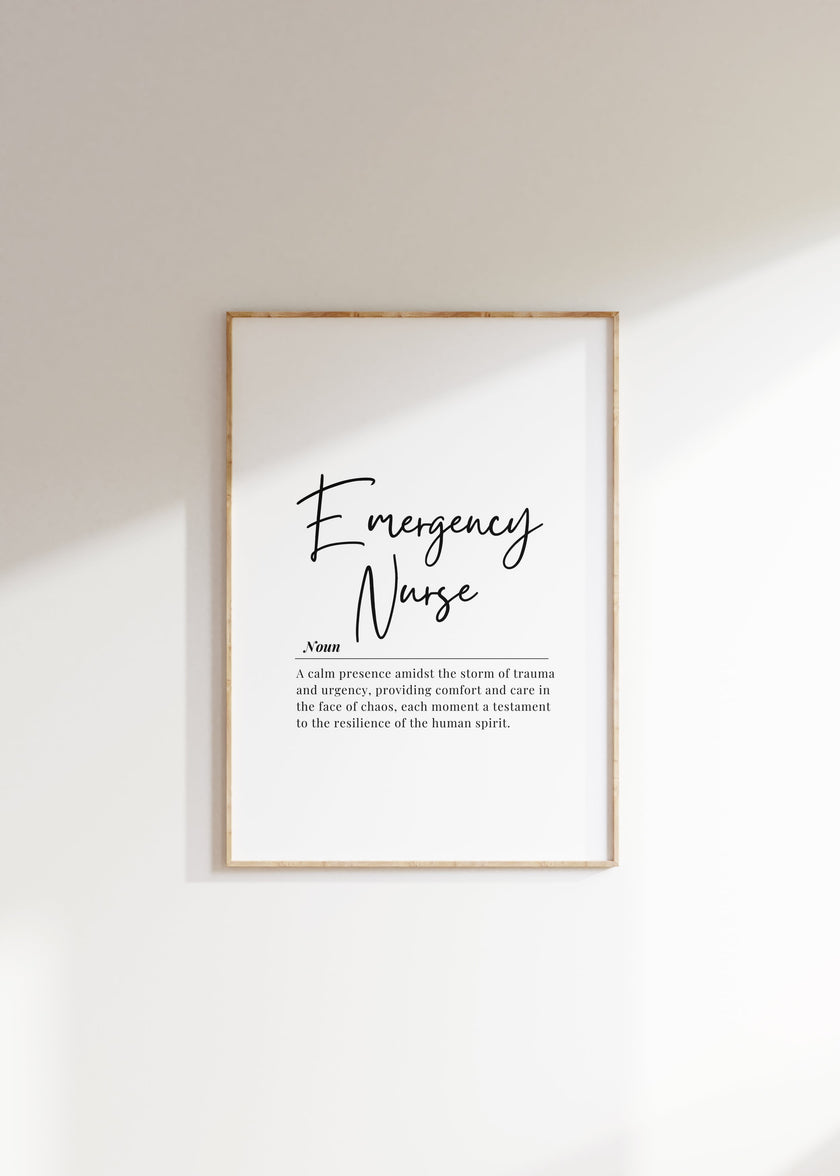 Emergency Nurse Art Printable, Inspirational Nurse Quote, Healthcare Worker Wall Decor, Digital Download, Nursing Office Art Emergency Nurse