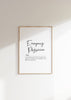 Elegant Emergency Physician definition in black script font on white background with inspirational quote about being a calm leader during trauma, presented in a minimalist style ideal for professional healthcare settings.