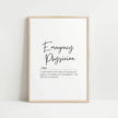 Elegant Emergency Physician definition in black script font on white background with inspirational quote about being a calm leader during trauma, presented in a minimalist style ideal for professional healthcare settings.
