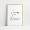Black typography featuring 'Endoscopy Nurse' in elegant script above an inspirational definition on crisp white background, creating a professional, calming print for medical office environments.