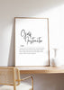 Elegant black typography on white background featuring Golf Instructor definition in sophisticated script and serif fonts for office decor