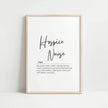 Elegant black script typography on white background defining 'Hospice Nurse' as compassionate guide, featuring minimalist design with balanced composition perfect for professional healthcare spaces.