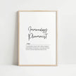 Minimalist black typography featuring 'Immunology Pharmacist' in elegant script against white background with professional definition text, creating a sophisticated healthcare-focused design in natural wood frame.