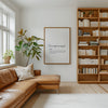 Minimalist typographic print featuring 'Immunopharmacologist' definition in elegant serif and script fonts against clean white background, framed in understated wood, perfect for medical offices.
