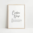 Minimalist black typography featuring 'Cardiac Nurse' definition against white background, with elegant script font describing the guardian of the heart who mends the broken.