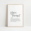 Minimalist medical technologist definition print featuring elegant script typography on white background with professional serif font detailing the meticulous artisan description, perfect for clinical environments.