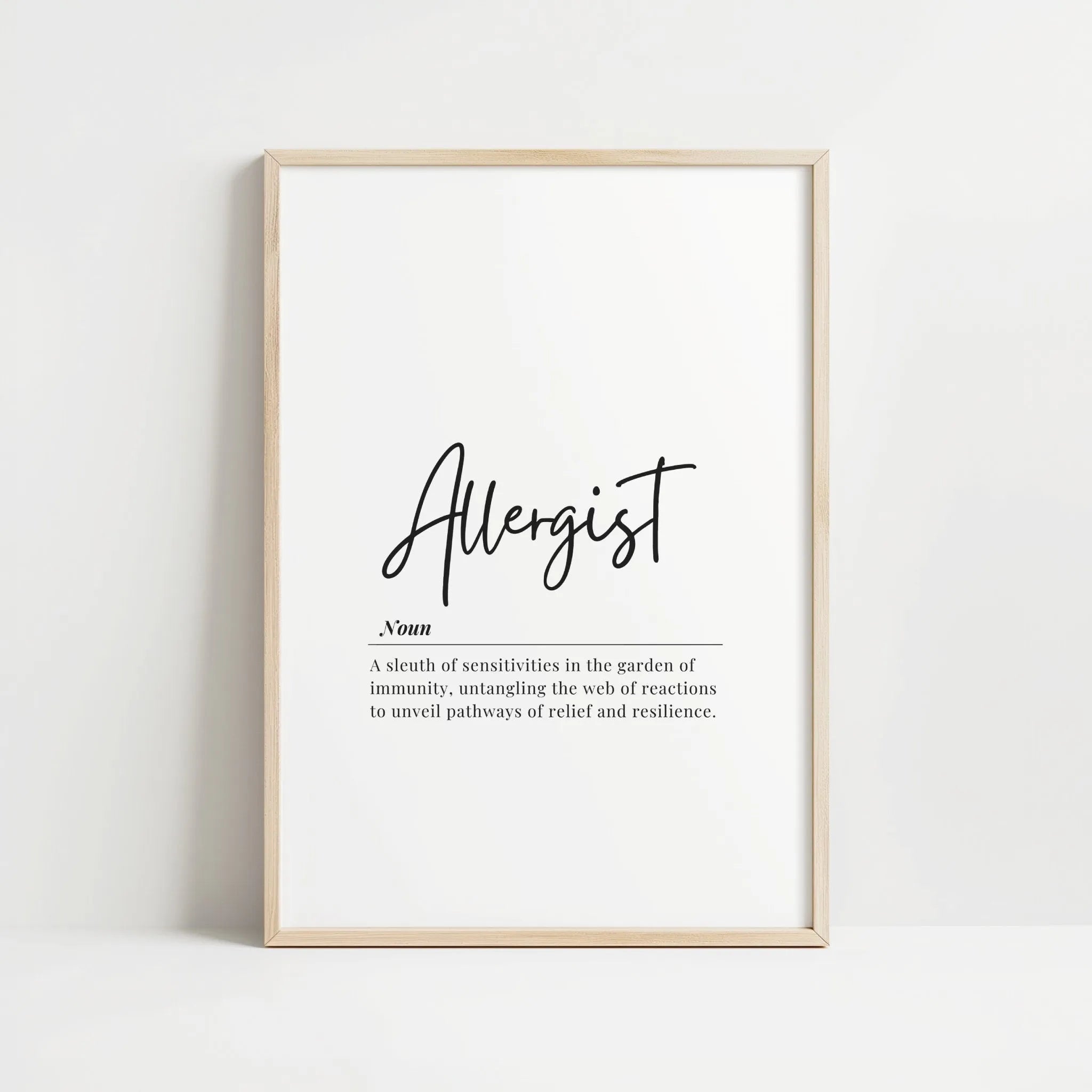  Minimalist Allergist Definition Print – Medical Office Wall Art Digital Download 