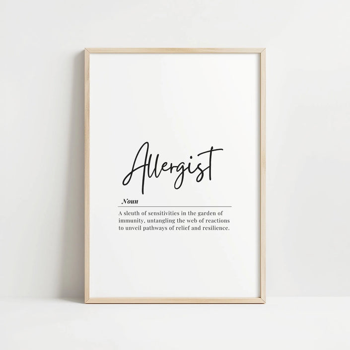  Minimalist Allergist Definition Print – Medical Office Wall Art Digital Download 