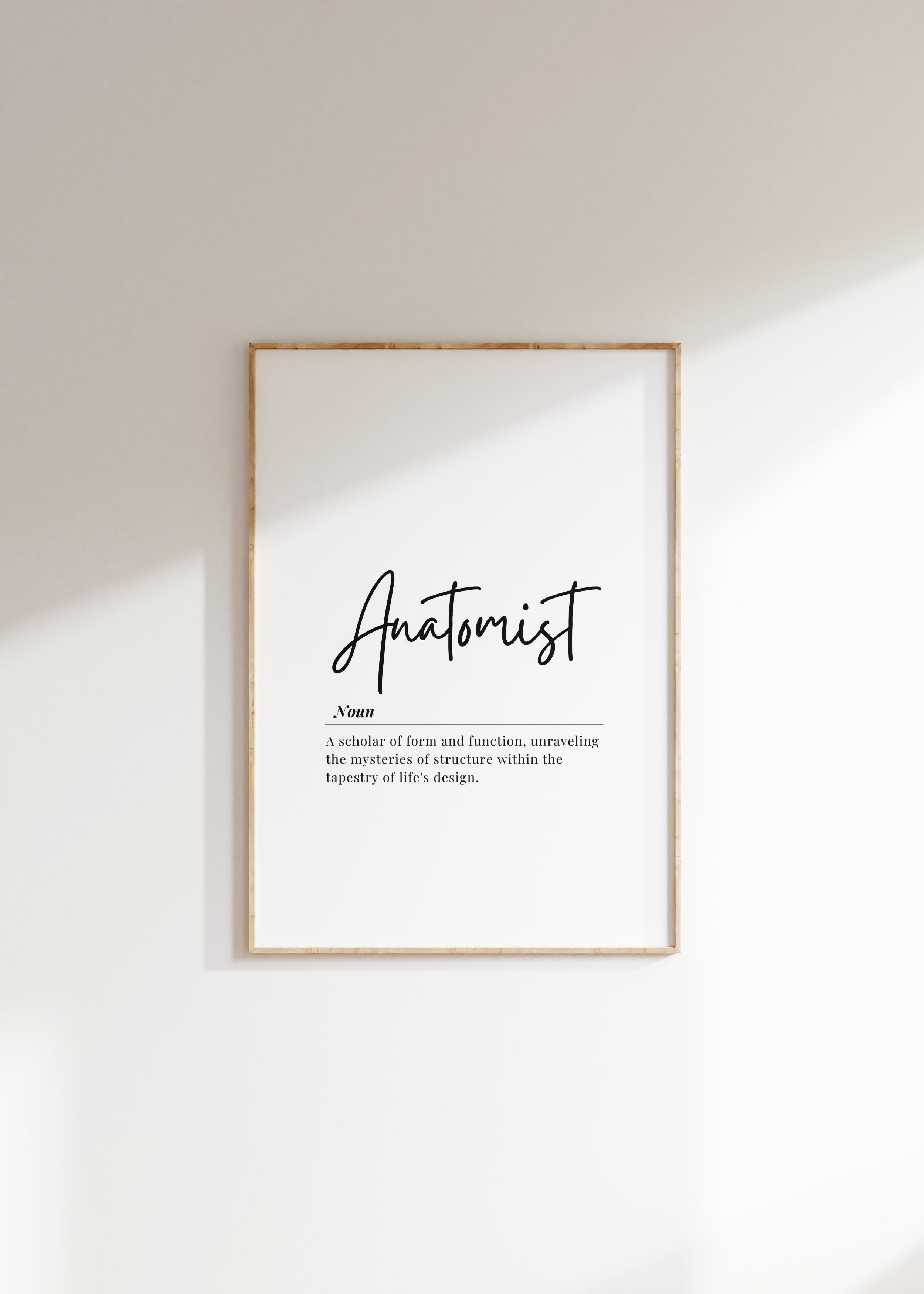 Minimalist Anatomist Definition Print – Medical Office Wall Art Digital Download