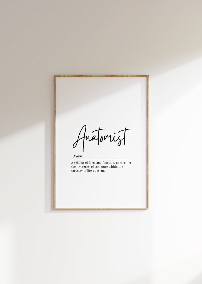 Minimalist Anatomist Definition Print – Medical Office Wall Art Digital Download