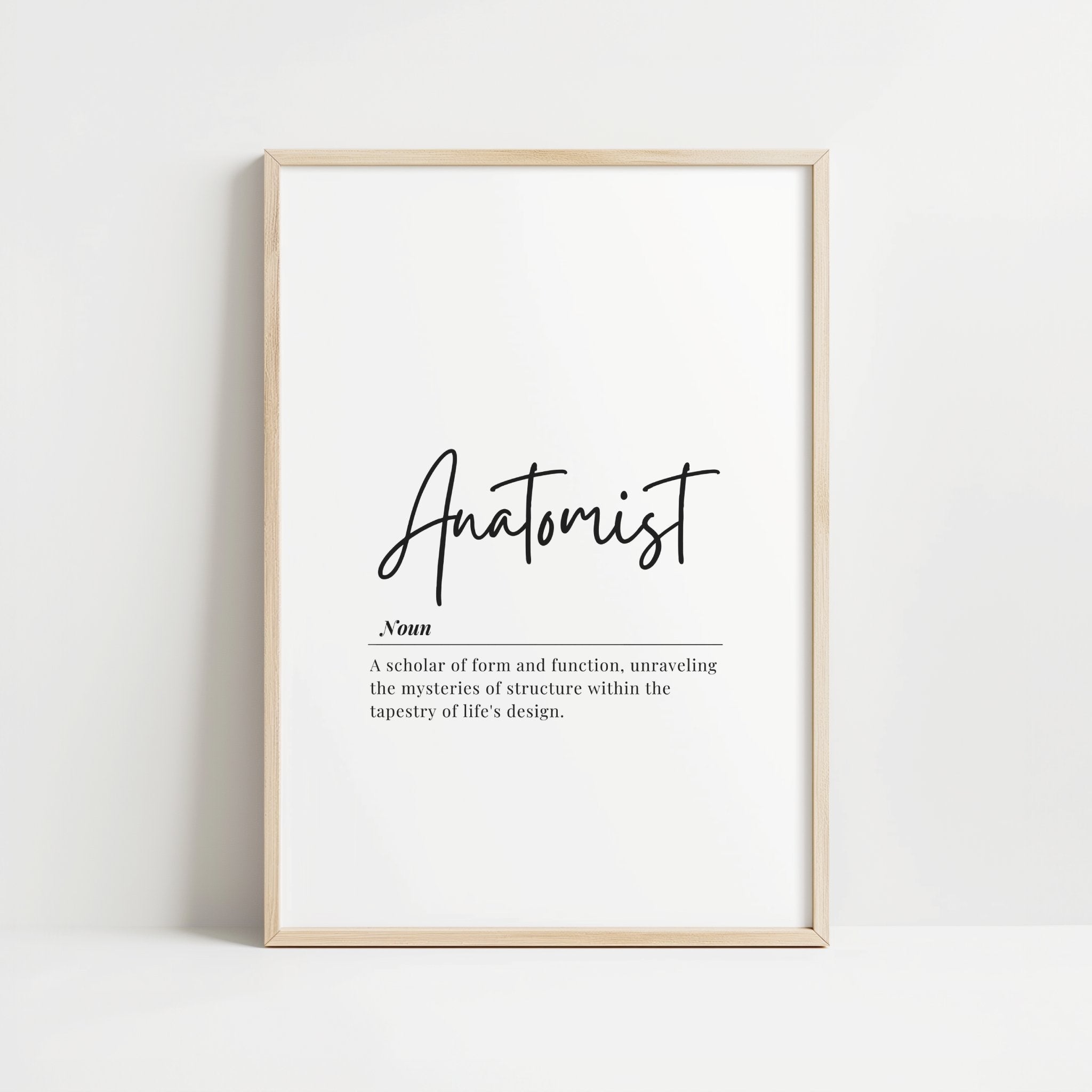Minimalist Anatomist Definition Print – Medical Office Wall Art Digital Download