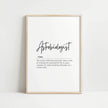 Minimalist Astrobiologist Definition Print – Space Science Office Wall Art Digital Download