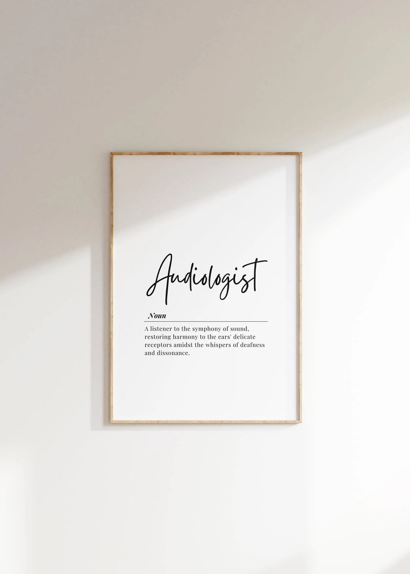  Minimalist Audiologist Definition Print – Medical Office Wall Art Digital Download 