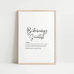 Modern minimalist biotechnology scientist definition print featuring elegant black script typography on white background, showcasing the inspiring definition about bioengineering and innovative immune-based treatments