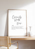 Black script typography spelling 'Community Health Nurse' with serif definition text on clean white background, featuring inspirational quote about advocacy, empathy and healing in minimalist design