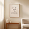 Black script typography spelling 'Community Health Nurse' with serif definition text on clean white background, featuring inspirational quote about advocacy, empathy and healing in minimalist design