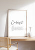 Minimalist cardiologist definition print featuring bold black script typography on white background with inspirational heart specialist quote