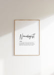 Elegant typography print featuring 'Neurologist' in bold cursive script with a professional definition in serif font against a clean white background, creating sophisticated decor for medical spaces.