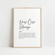 Elegant black script typography defining 'Nurse Case Manager' on white background with wooden frame, conveying professionalism and compassion for healthcare settings.
