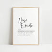 Modern typography print featuring 'Nurse Educator' in elegant black script with definition text below, set against a clean white background with Scandinavian-inspired minimalist design.