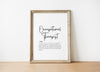 Elegant typography print featuring 'Occupational Therapist' in bold cursive script against white background with inspirational definition text in delicate serif font, perfect for professional office spaces.