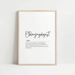 Minimalist black and white typography print featuring 'Otolaryngologist' in elegant script with professional serif definition text, perfect for ENT medical offices seeking sophisticated wall decor.