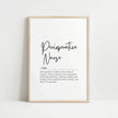 Modern typography print featuring 'Perioperative Nurse' in elegant black script with a thoughtful definition in serif font against a clean white background, perfect for professional healthcare settings.