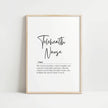 Modern minimalist Telehealth Nurse definition print featuring elegant black typography on white background with professional serif font, perfect for healthcare office spaces and remote workstations.