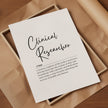 Modern typography print featuring 'Clinical Researcher' in elegant black script against crisp white background with professional definition text in serif font below