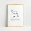 Black and white typography print featuring 'Veterinary Cardiology Specialist' in elegant script font with professional definition text against clean white background, conveying compassion for pets with heart conditions.