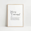 Minimalist typography print featuring 'Veterinary Endocrinologist' in elegant black script against white background, with professional definition text emphasizing compassionate care and hormonal expertise.