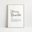 Elegant black script 'Veterinary Rehabilitator' typography against white background in natural wooden frame, creating a minimalist professional aesthetic ideal for veterinary rehabilitation spaces.