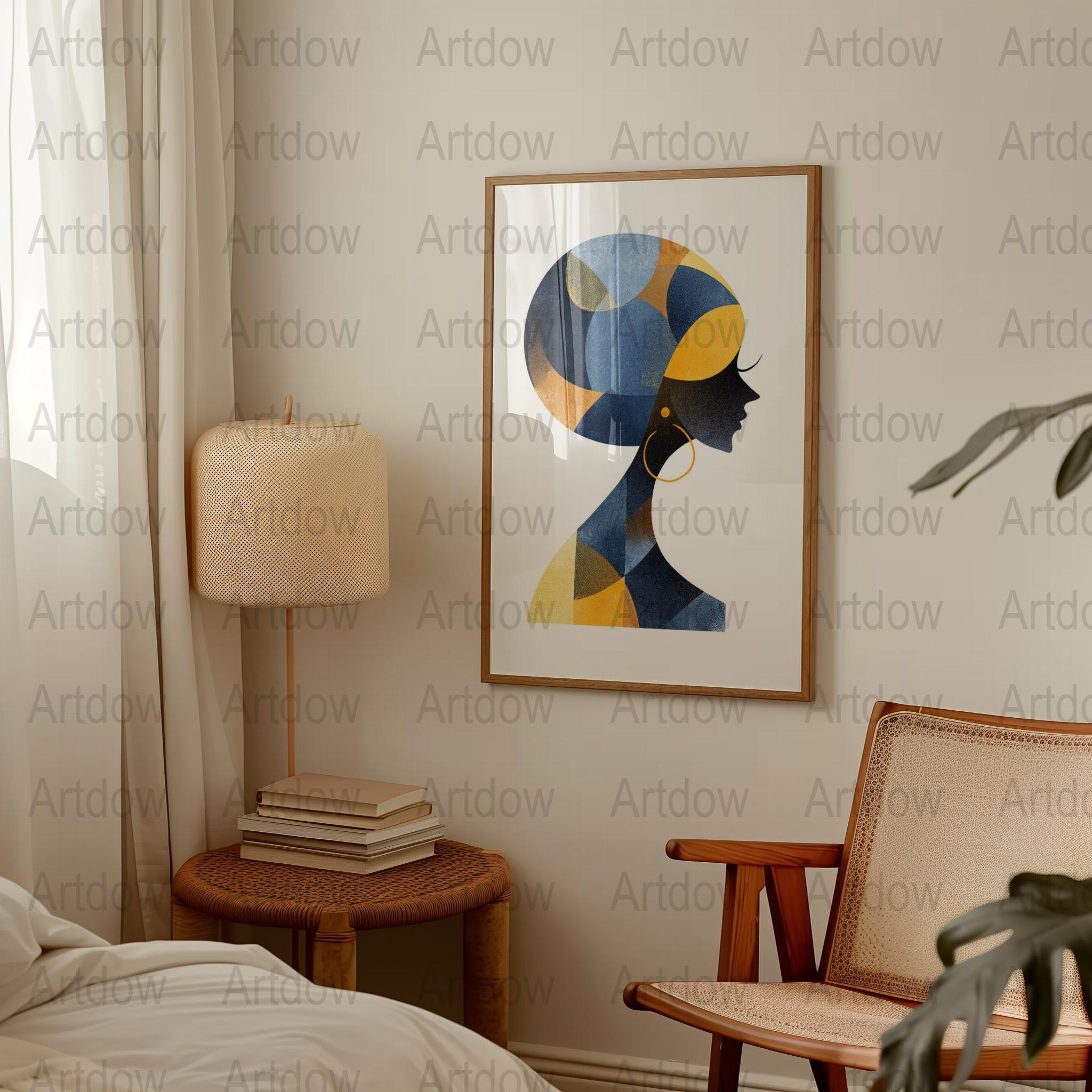 Modern Abstract Art Print, Geometric Woman Portrait, Cubism Wall Decor, Home Office Artwork, Living Room Interior Design, Unique Gift Idea