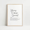 Elegant black script typography defining Veterinary Endoscopic Specialist on white background with serif accents, perfect for professional veterinary clinic environments.