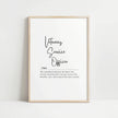 Monochromatic typography print defining 'Veterans Service Officer' in elegant script font against white background, with contrasting sans-serif text creating a professional, respectful atmosphere perfect for office display.