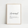 Elegant black and white typography print featuring the definition of 'Microbiologist' in clean sans-serif and handwritten script fonts against a minimalist white background, creating a professional yet inspiring aesthetic.