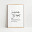 Minimalist typographic design featuring 'Invertebrate Biologist' in bold black script against white background with an elegant definition about ecosystems and biodiversity in smaller serif font below.