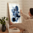 Abstract Blue Art Print, Modern Indigo Wall Decor, Large Canvas Poster, Living Room Statement Piece, Contemporary Artwork