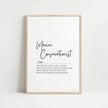Elegant black script 'Marine Conservationist' text on white background with serif definition text, creating a clean minimalist design perfect for environmental offices and educational spaces.