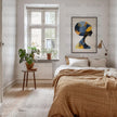 Abstract Blue Art Poster, Scandinavian Bedroom Wall Decor, Modern Home Interior Design, Minimalist Room Print, Stylish Apartment Artwork